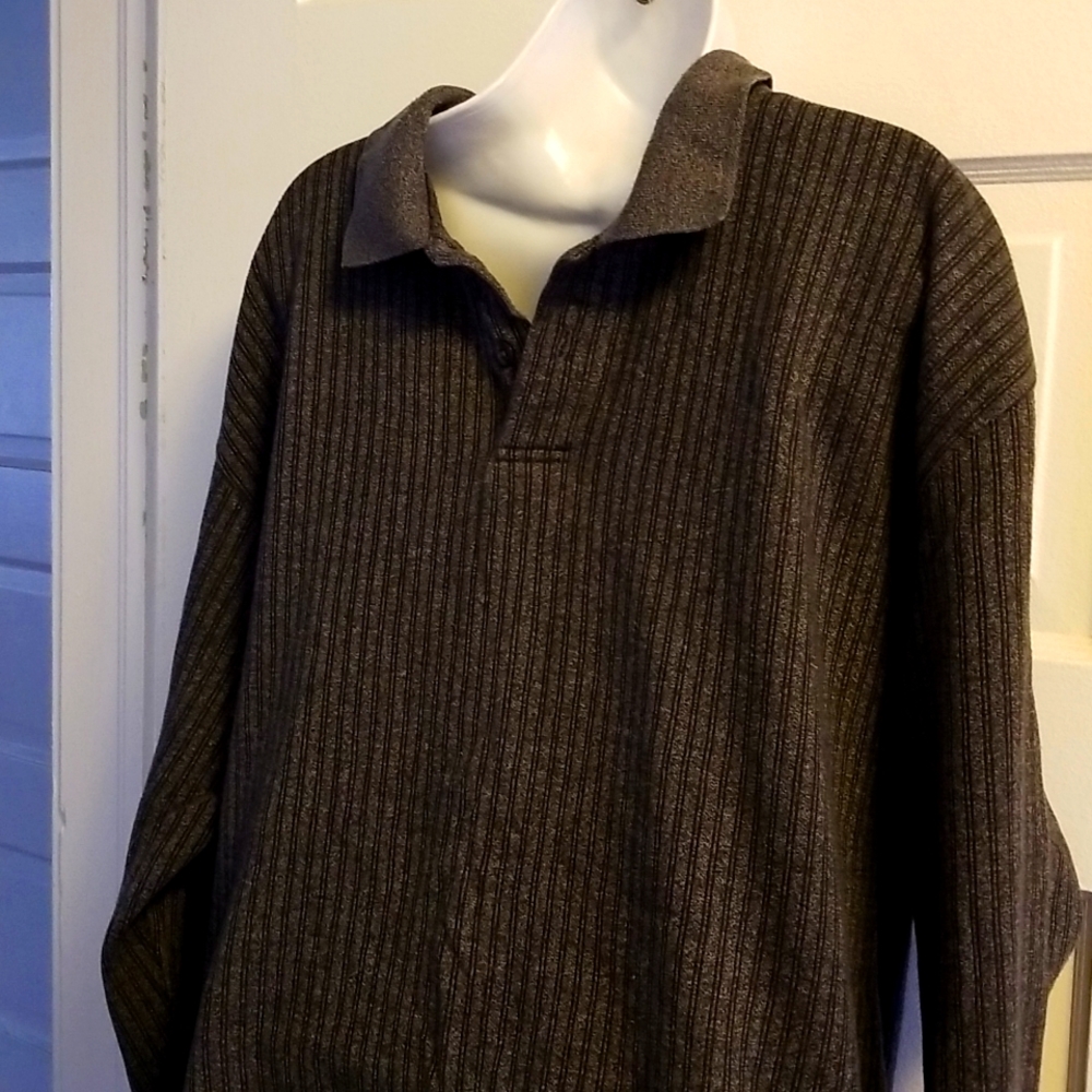 Mens dark grey GEORGE knitted long sleeve shirt Size 2XL